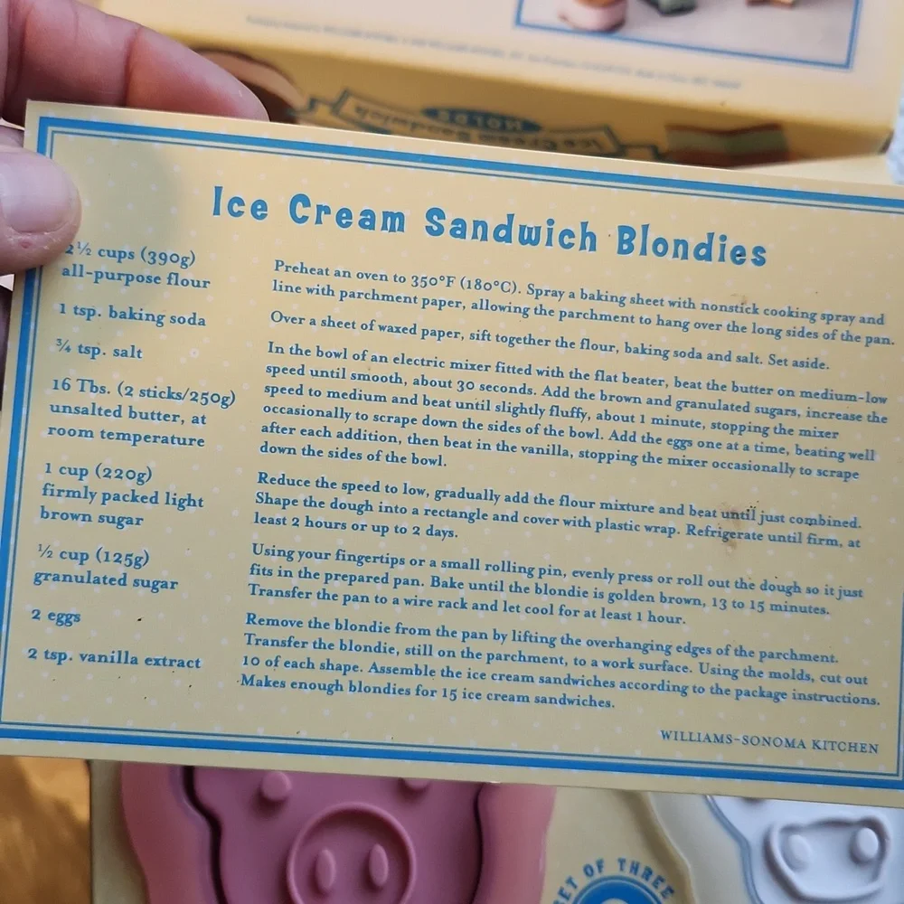 Williams-Sonoma Ice Cream Molds ☆ In Box With Instructions ☆ Williams-Sonoma